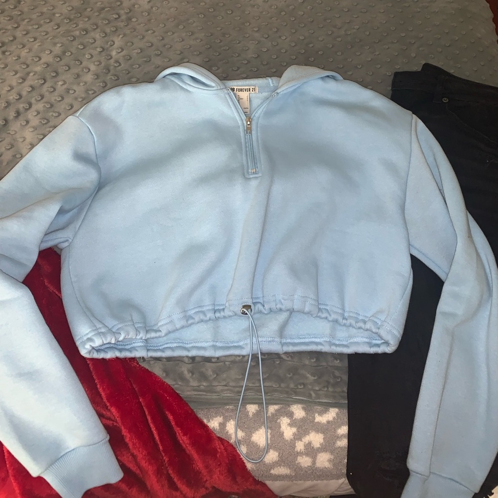 Never worn Forever 21 fleece half-zip hoodie